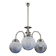 1960s Chrome Plated Chandelier with Murano Glass, Italy