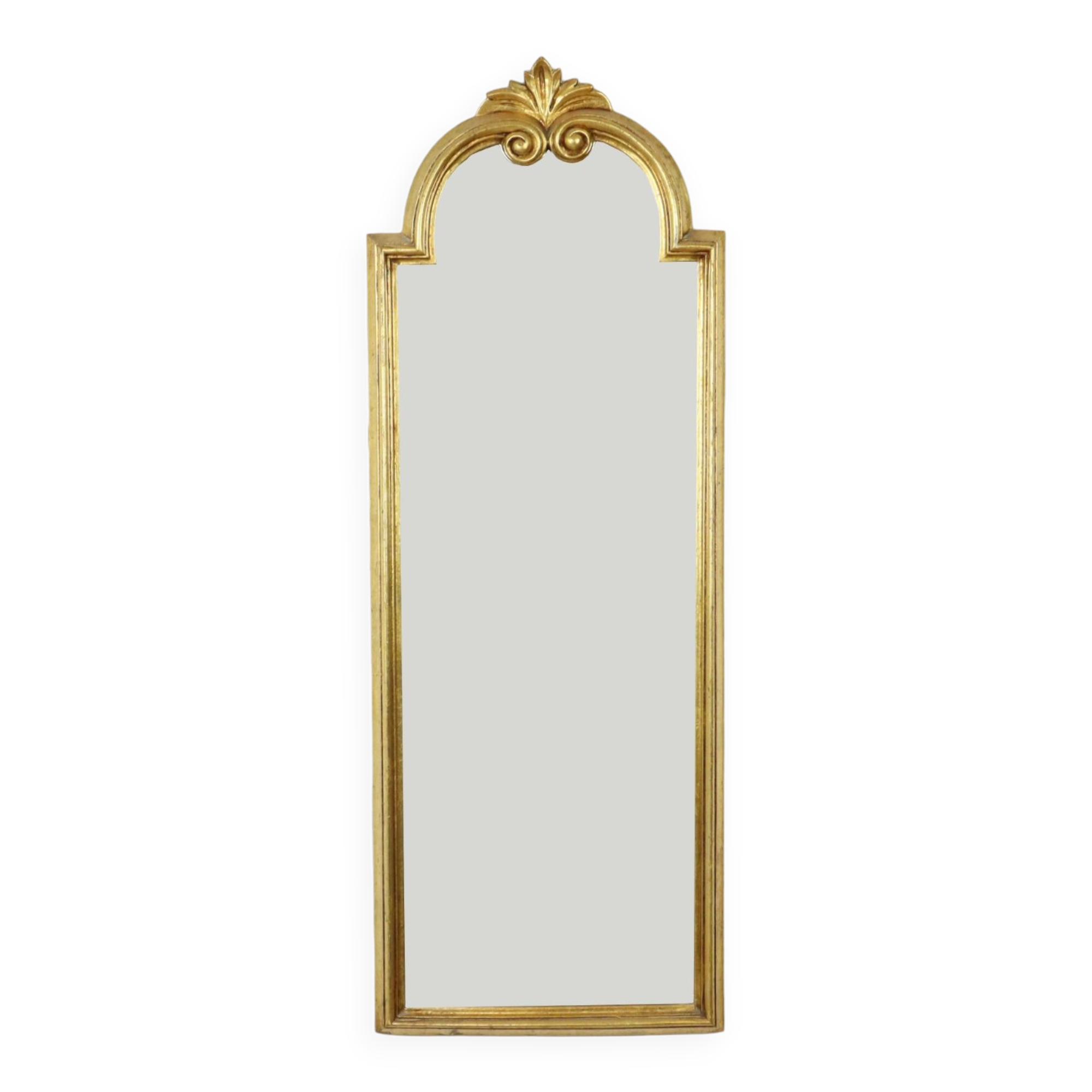 French Wall Mirror Hall Mirror Gold Plated Classic Acanthus Crown 93cm
