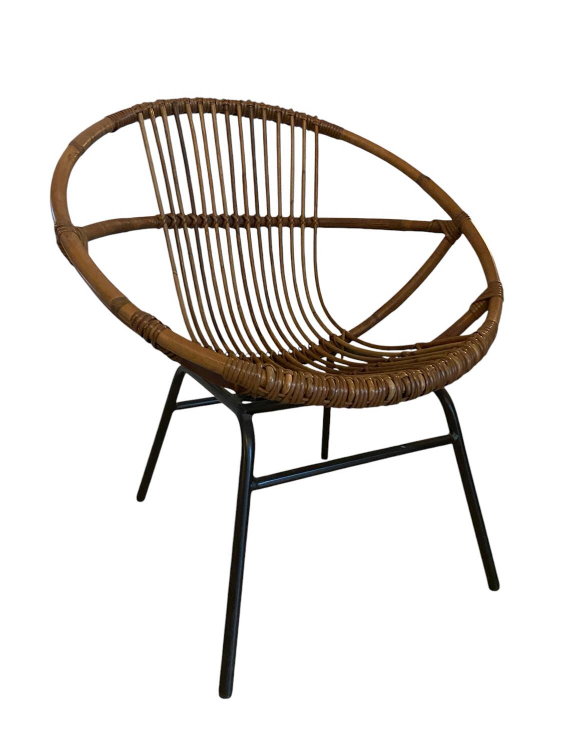 Rattan shell armchair
