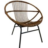 Rattan shell armchair
