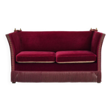 1960s, Danish "Spanish" sofa, original condition, furniture velour, ash wood legs.