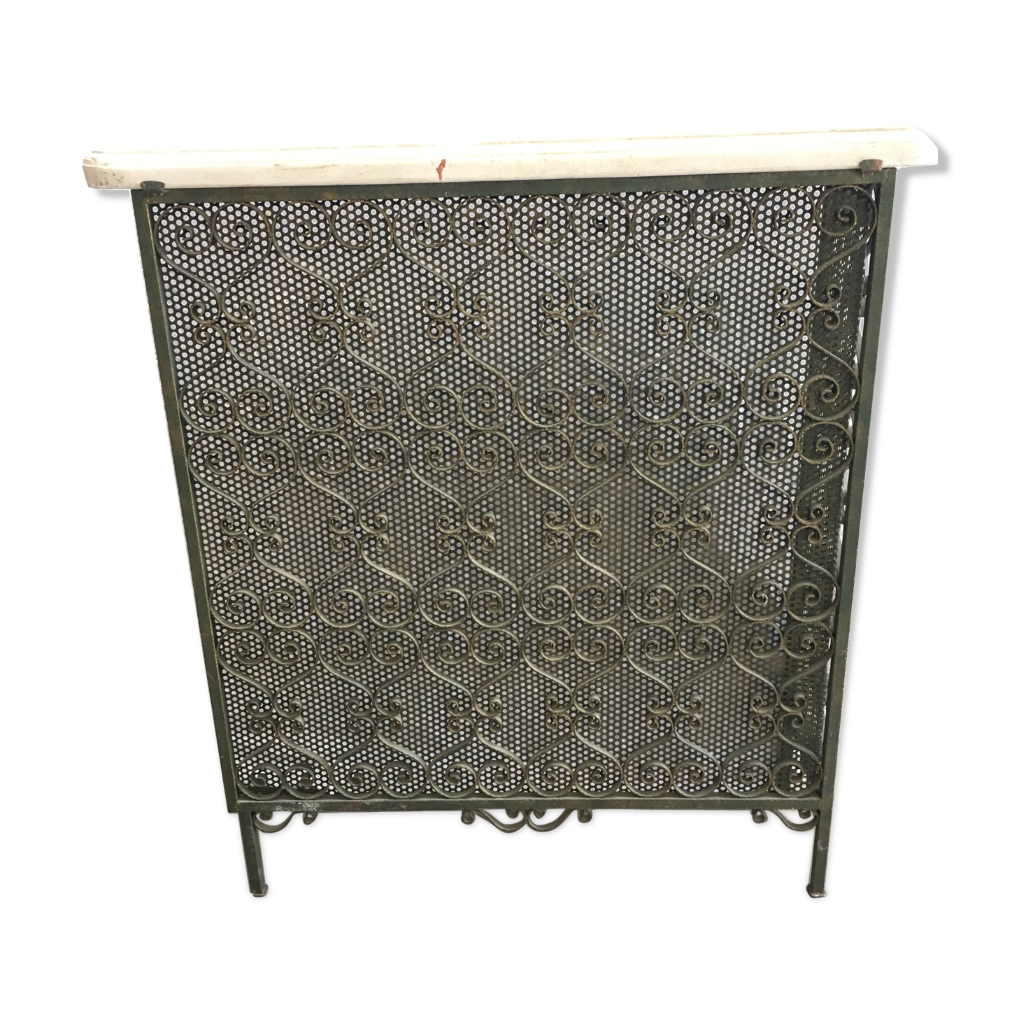 Wrought iron radiator cover