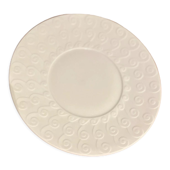 8 assiettes j.l. coquet limoges - blanches modele spirales