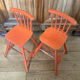 Vintage solid wood high chairs in Western style for children.