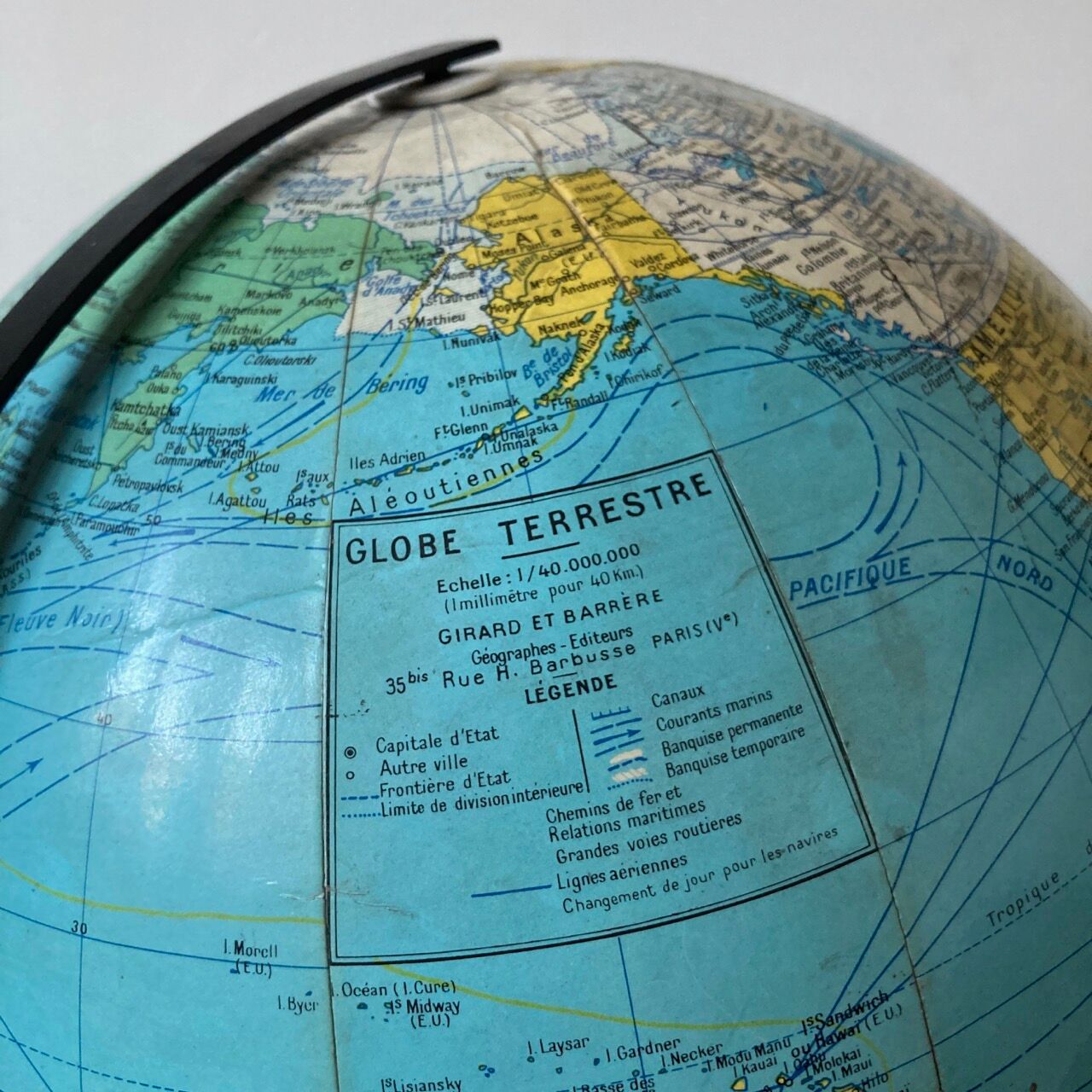 Girard and Barrère terrestrial globe