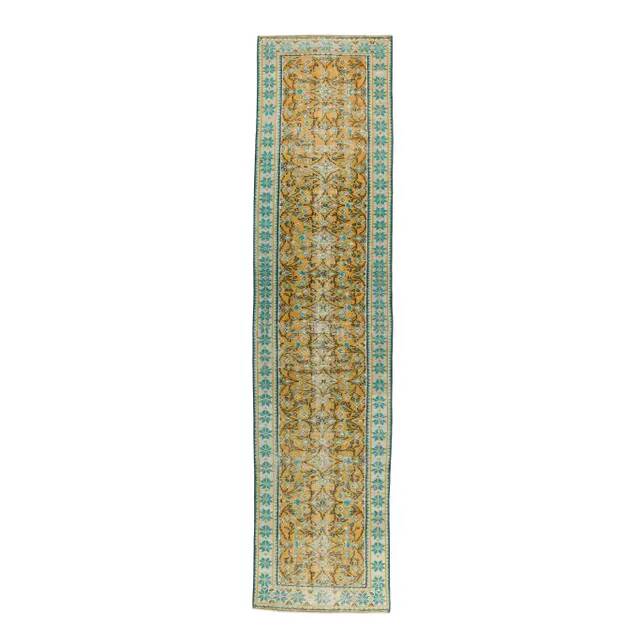 1960s Vintage Turkish Hand-Knotted Runner 76x324