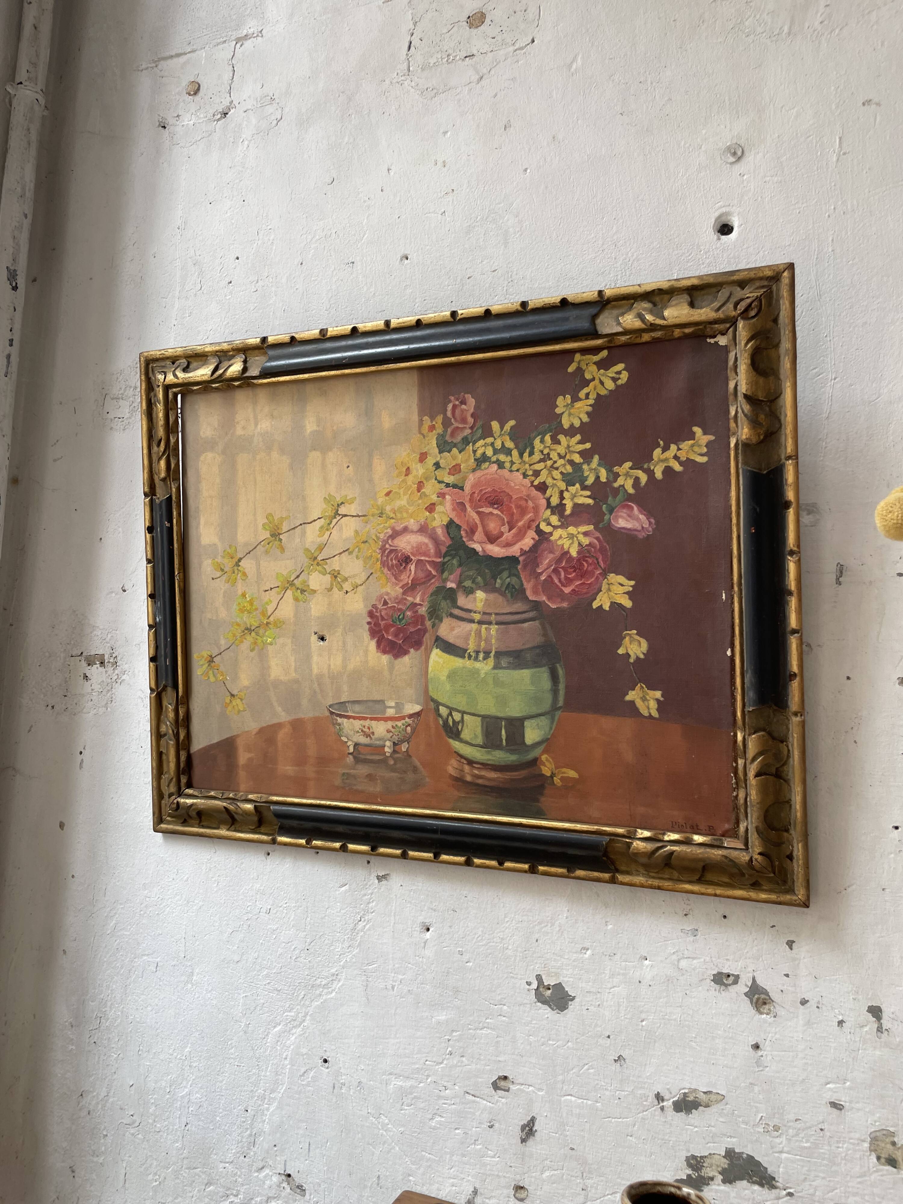 Oil painting flowers 1900