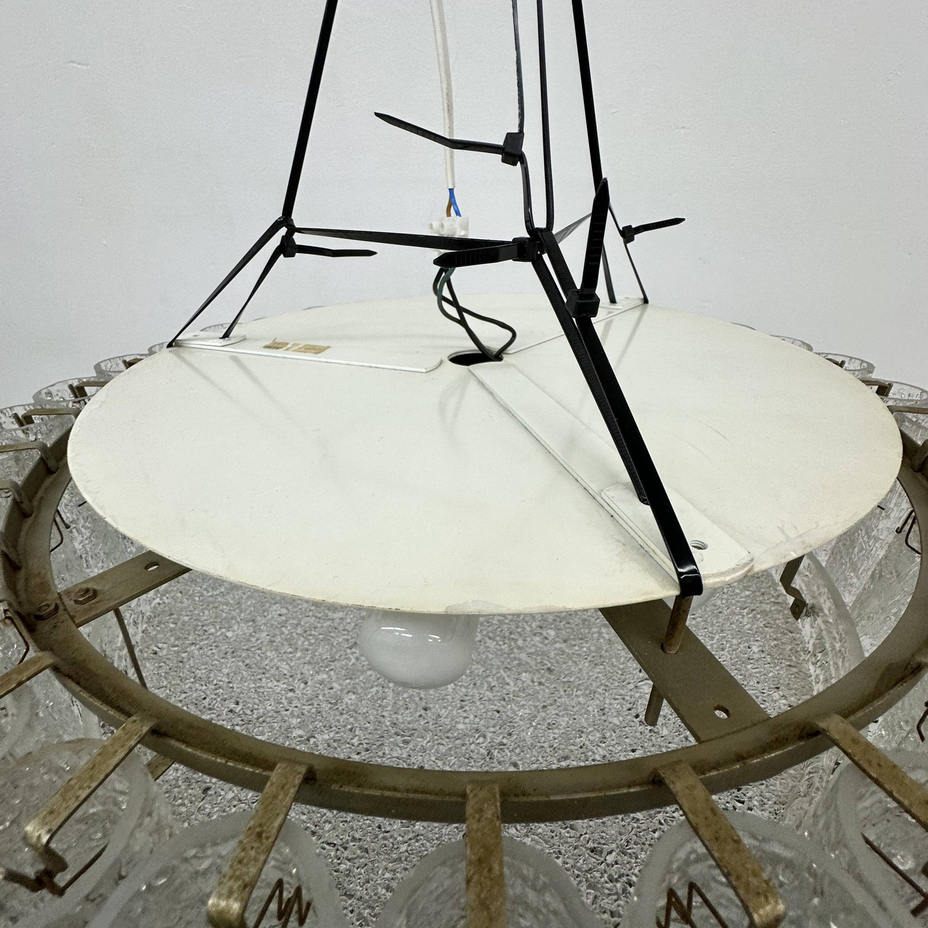 Glass Tubes Chandelier Flush mount from Doria Leuchten, 1960s