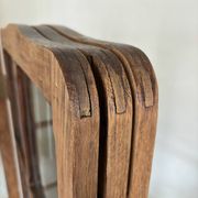 Paravent ancien en chêne massif et verre 