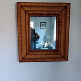 Miroir mural en rotin, osier et bois