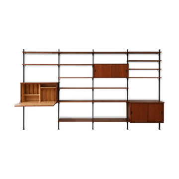 Olof Pira wall system with desk, shelves and cupboards for Plan Mobel,