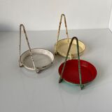 Three small lacquered iron flower pot holders. Around 1950