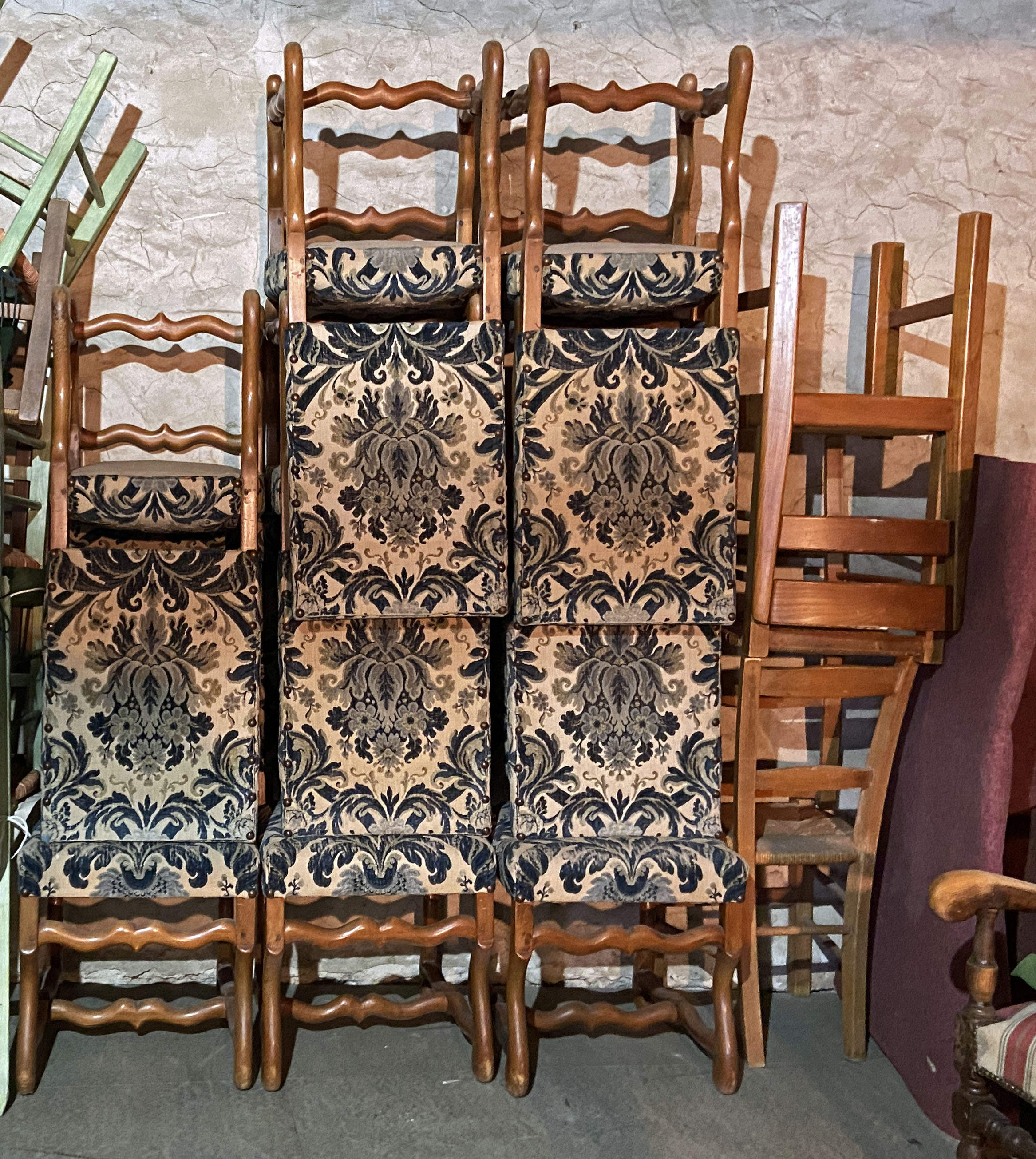 8 Louis XIII sheepbone chairs