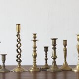 Vintage Brass Candlesticks, 1960s, Set of 8