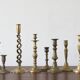 Bougeoirs vintage en laiton, années 1960, lot de 8