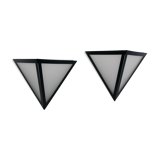 Pair of glass and tap Limburg wall appliques