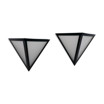 Pair of glass and tap Limburg wall appliques
