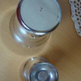 Timbale and egg cup set in silver.