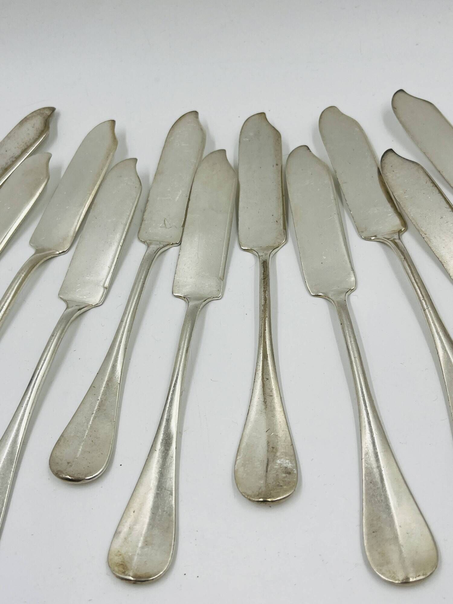 Lot 12 Fish Knives Silver-Plated Wiskemann