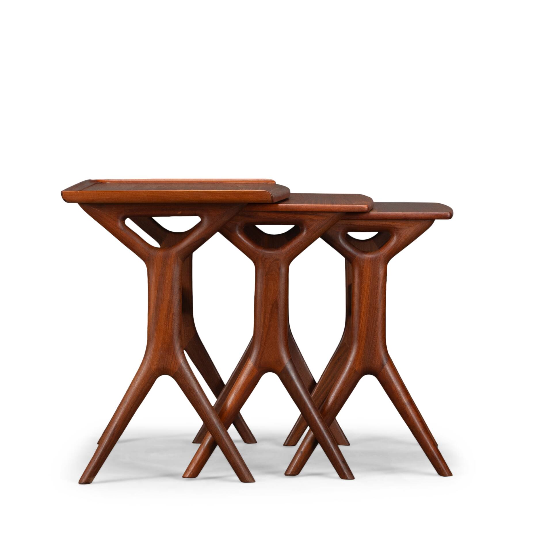 Set of 3 nesting tables by Johannes Andersen for CFC Silkeborg, 1960s