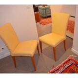 Poltrona Frau Vittoria chairs in yellow leather