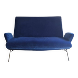 50s italian sofa, electric blue velvet