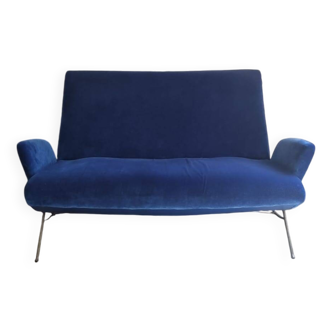 50s italian sofa, electric blue velvet