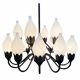 Mid-Century 18-Arm Tulip Pendant Chandelier by Fog & Mørup, Denmark