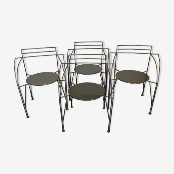 Fermob collection Silver Moon armchairs by Pascal Mourgue