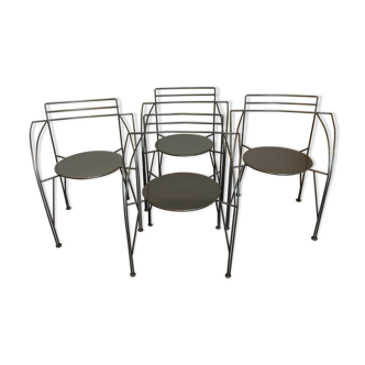 Fermob collection Silver Moon armchairs by Pascal Mourgue
