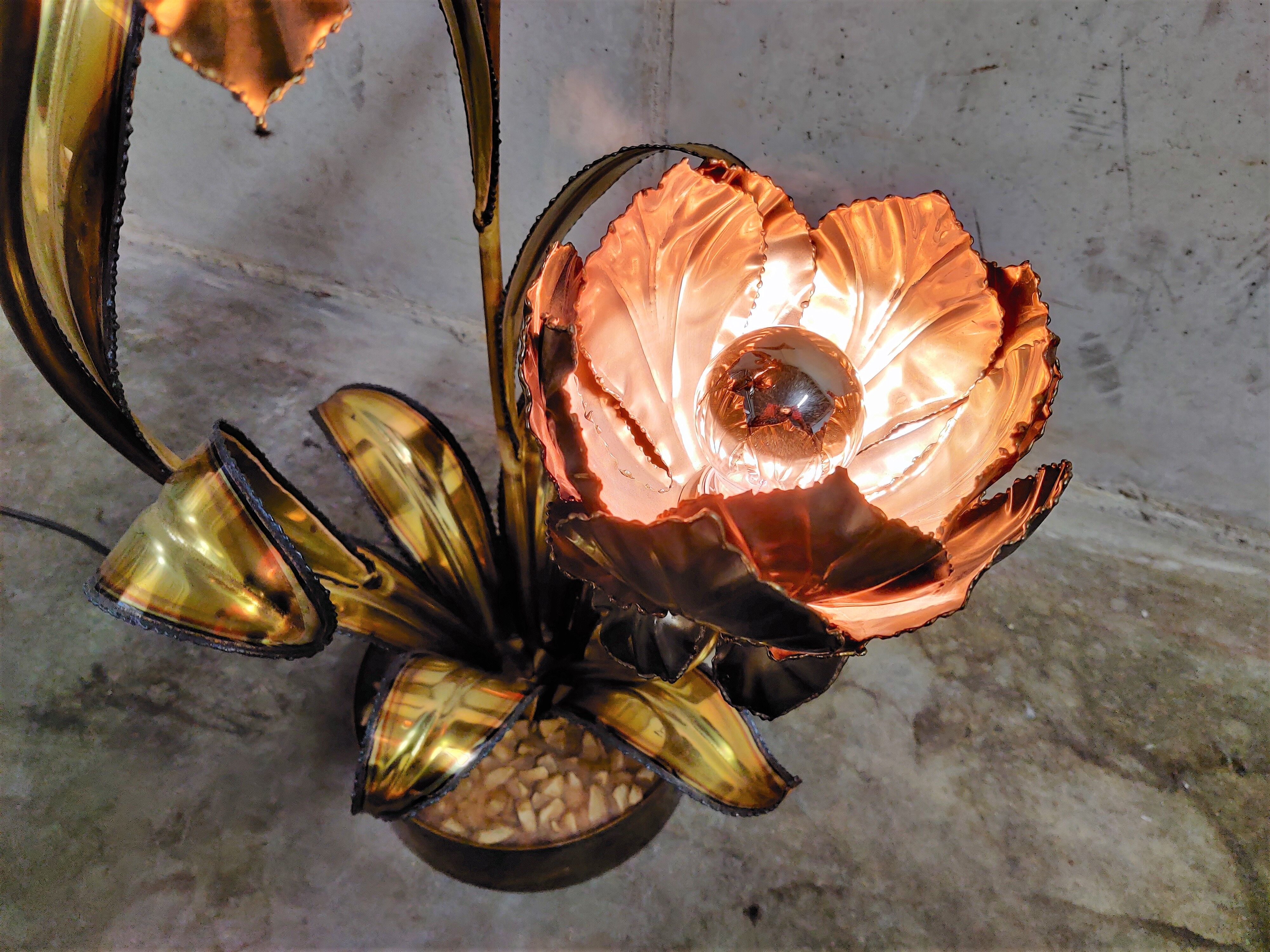 Maison Jansen flower lamp, 1970