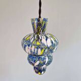 Duo de suspensions en verre soufflé multicolore, Murano, 1950-60