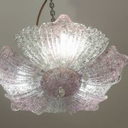 Plafonnier vintage en verre de Murano rose