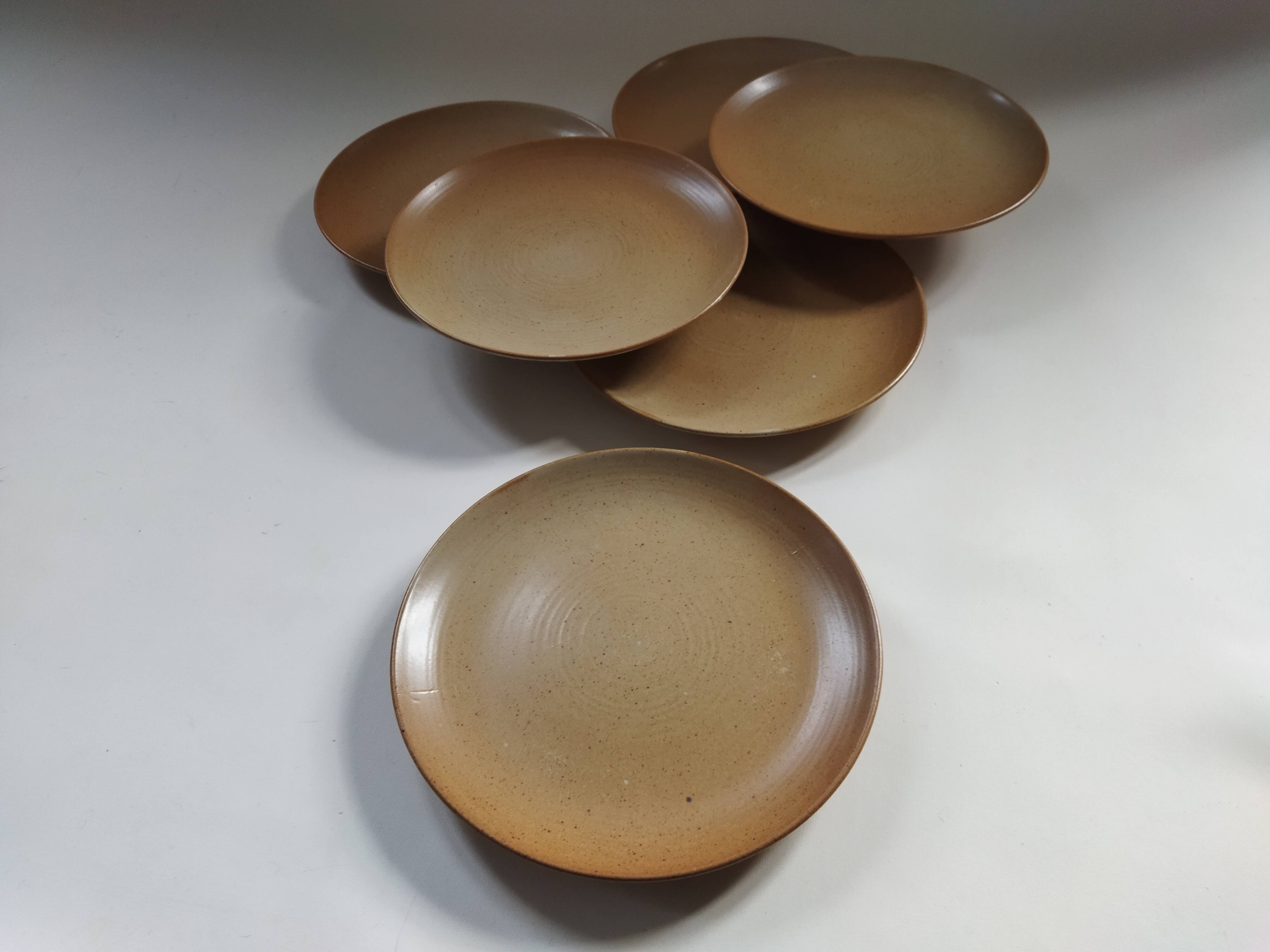 6 Grès Village CNP dessert plates