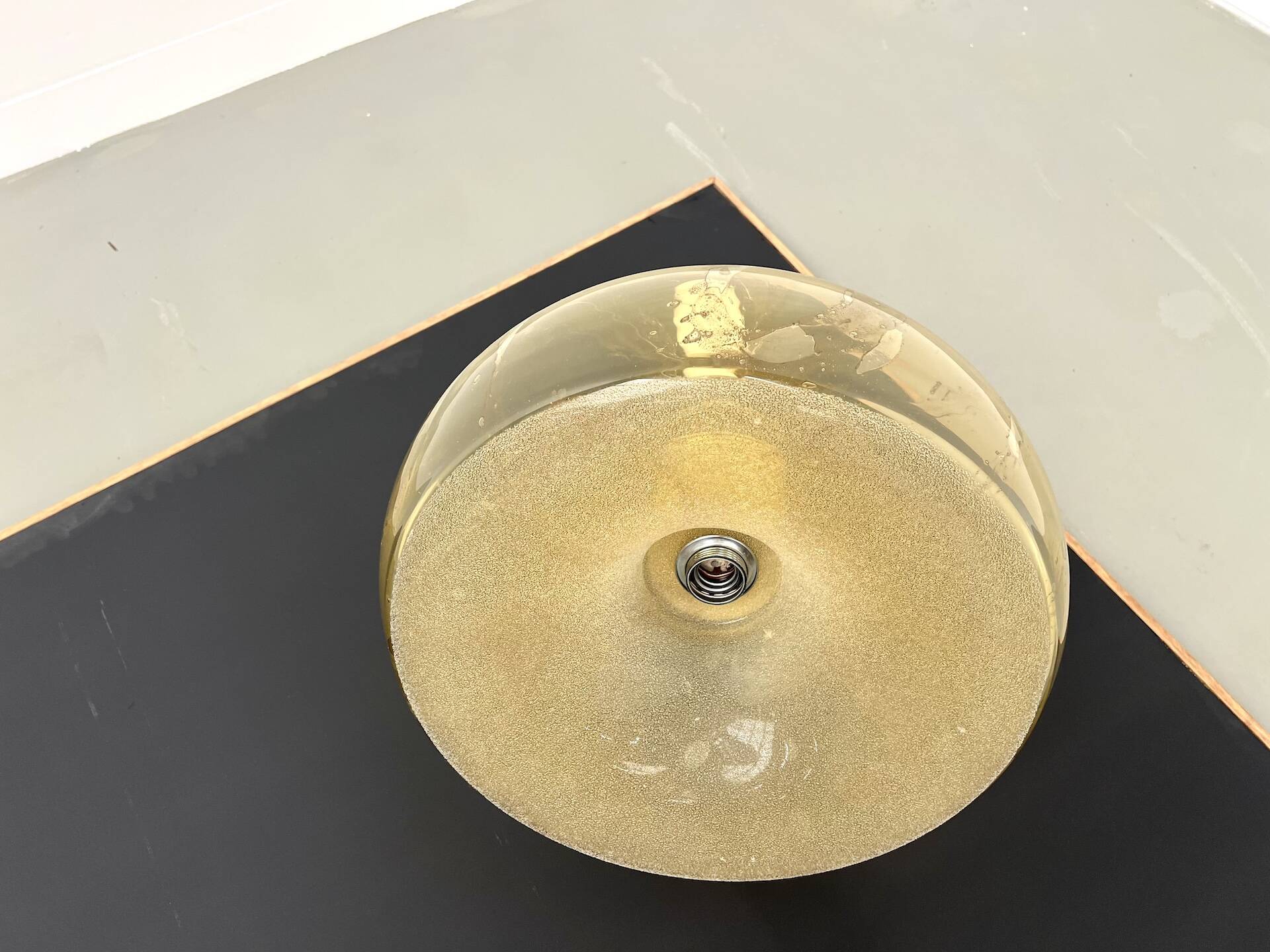 Blown glass paste pendant light, 1970s