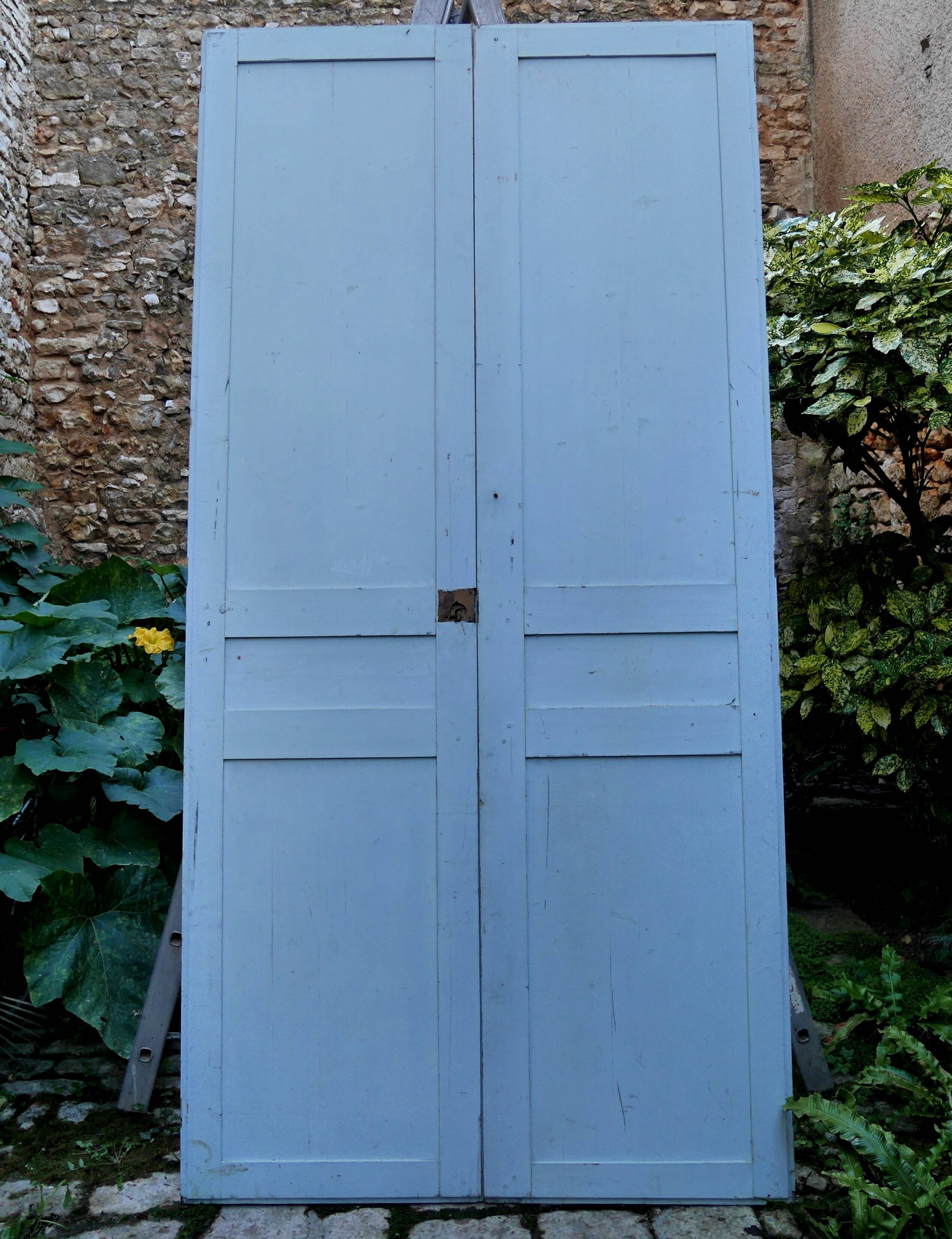 pair of large old wooden doors