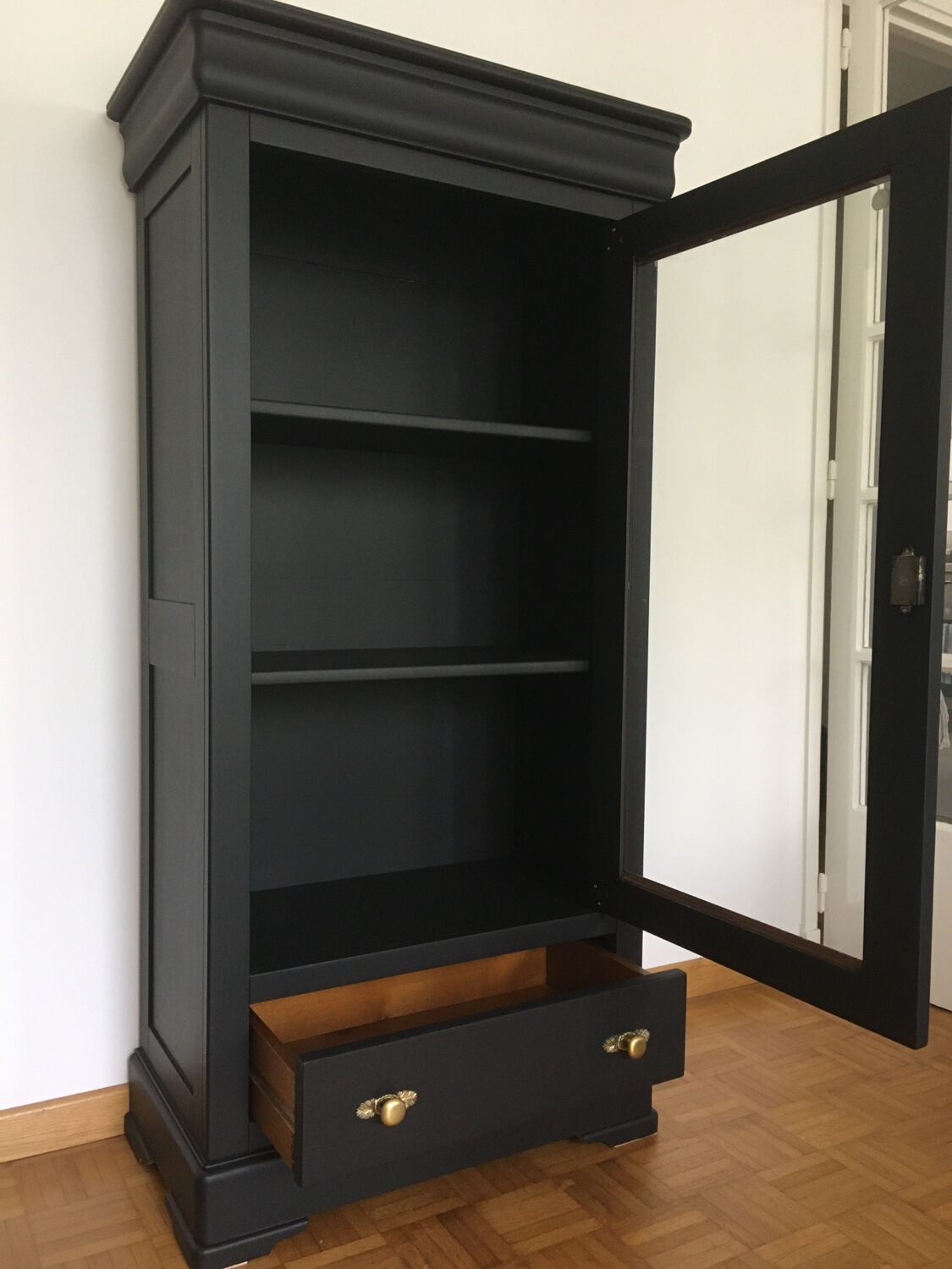 Black restyled vintage bookcase