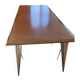 Vintage dining table by Aleph model M-series long by Philippe Starck 1987 African mahogany top
