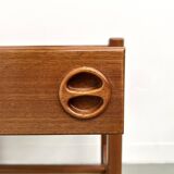 Carved teak bedside table, Arne Wahl Iversen