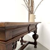 Neo-Renaissance desk in solid oak, circa 1900