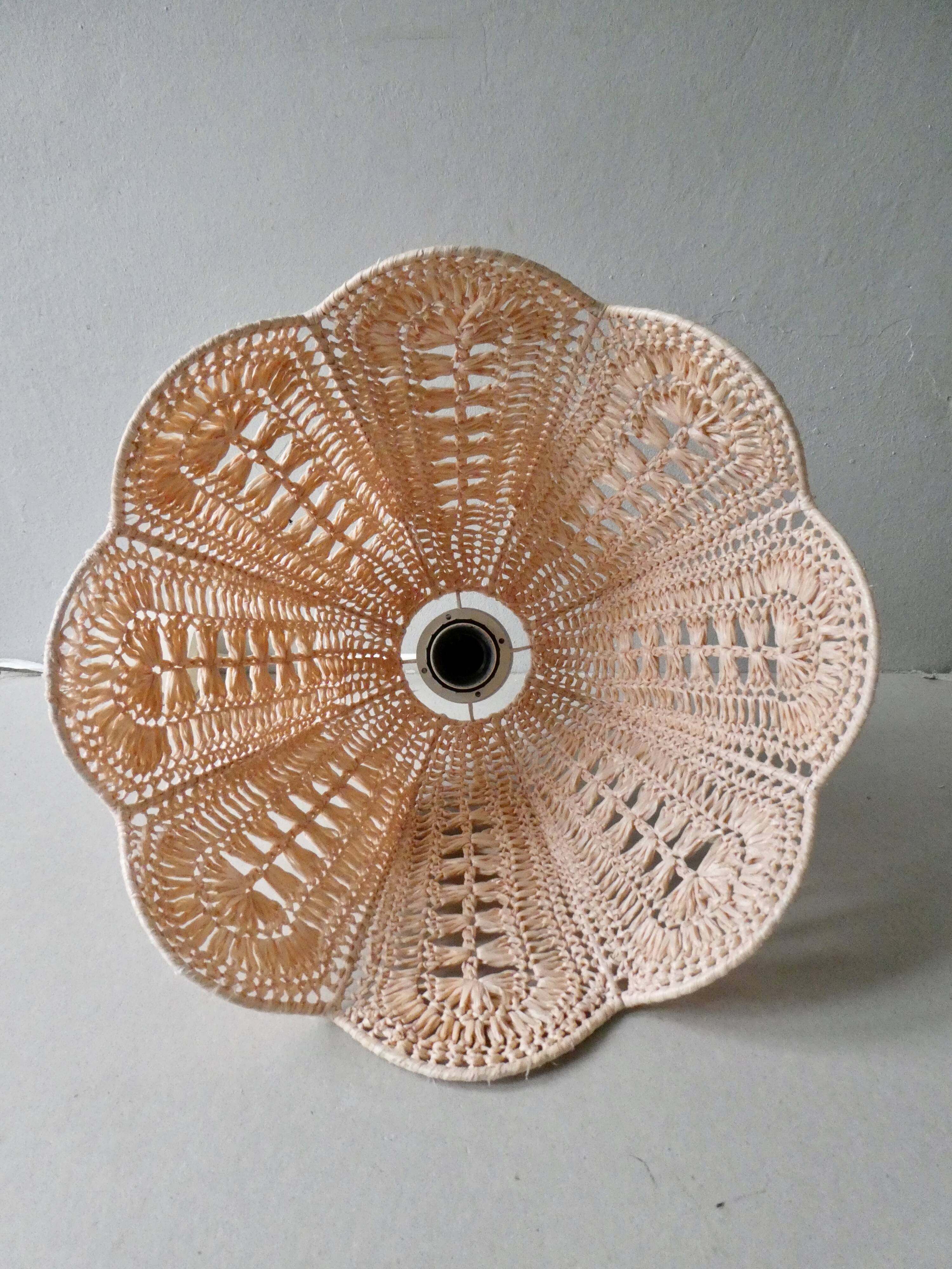 Lustre pink braided raffia hanging