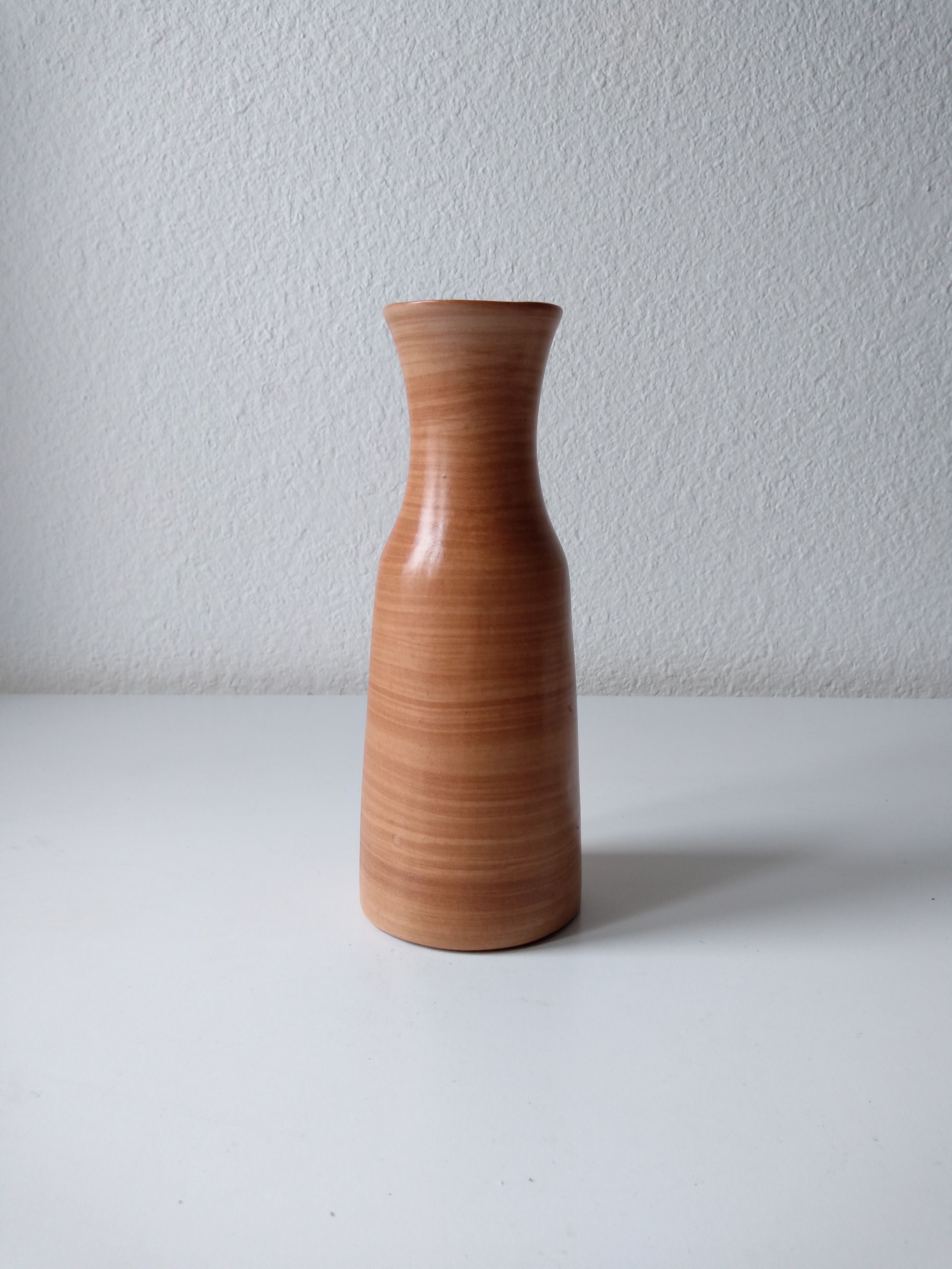Handmade terracotta vase in terra cotta color