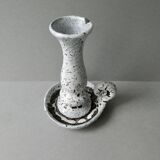Cellar rat candle holder in white enamel stoneware, 60s-70s