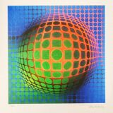 1970s Victor Vasarely Limited numbered Edition Lithograph.