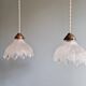 Art Deco scalloped clear glass pendant light, 1920s-30s