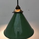Old enamelled sheet metal lamp