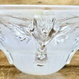 Art Deco lamp with glass tube base Petitot bird basin signed Jean Boris Lacroix