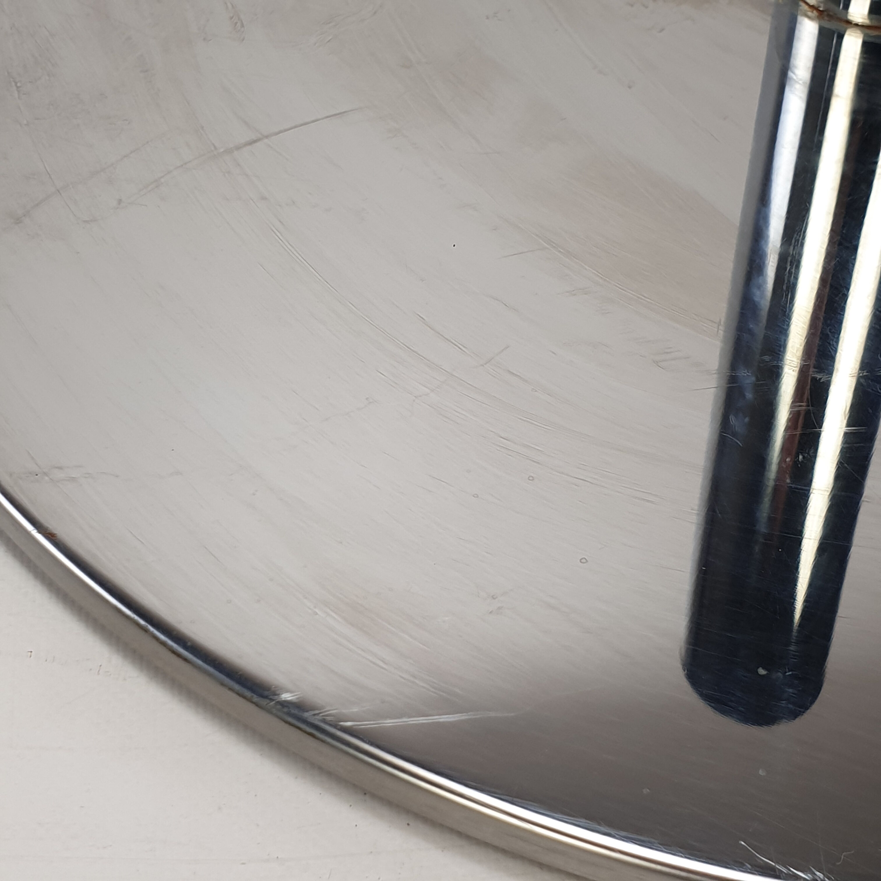 Mid century italian flower table chrome and glass, 1980s