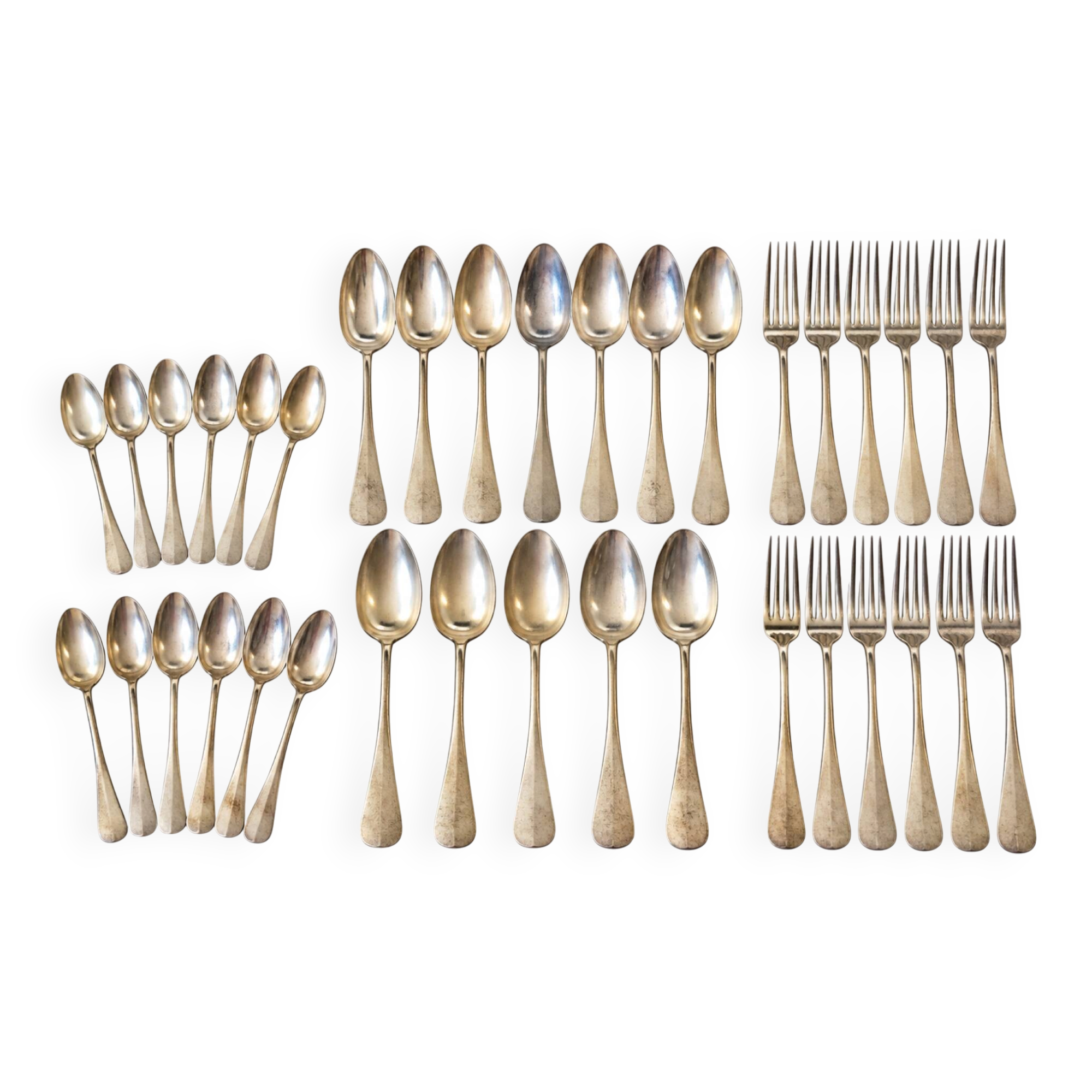 Lot 36 couverts argenterie fourchette grande et petite cuillère