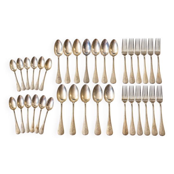 Lot 36 couverts argenterie fourchette grande et petite cuillère